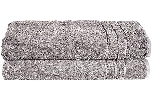 Komfortec Asciugamani 2 per Sauna 70x200 cm in 100% Cotone,470 g/m², Asciugamano Doccia Grande, Morbido, Asciugatura Rapida, Grigio antracite