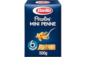 Barilla Piccolini - Mini Penne Rigate à la semoule de blé dur cuisson rapide - 500 g - Lot de 6
