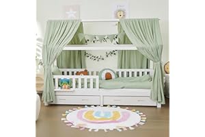 ‎ALAVYA HOME ALAVYA HOME® Hausbett 90x200 cm Cloud mit Schublade, Matratze und 3-TLG DEKO Set Khaki, inkl. Buchablage Rausfallschutz und Lattenrost, FSC zertifizierter I Kinderbett 90x200 für Mädchen und Jungen