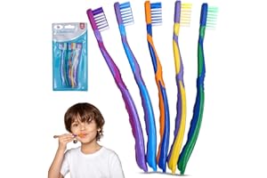HOVUK Kids Manual Toothbrushes, 5PK Gentle Extra Soft Bristles, Kids Toothbrushes, Soft Toothbrush for Kids Adults, Travel Essentials for Kids Ages 3+ Years | Mixed Colour