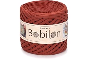 BOBILON Fil pour t-shirt Fettuccini Zpagetti - 7-9 mm - Fil pour crochet - Pelote de fil à tricoter - Fil T Yarn Organic, Macramé T-Yarn, Fil à ruban, 100 % coton, Jersey Yarn Canyon