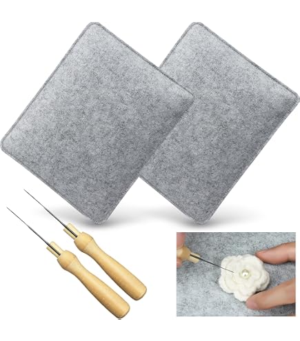 Set Sous-Couches Feutrage à Sec – 2 Tapis 20,5x25 Cm + Aiguilles – Débutant