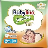 Babylino Sensitive Cotton Soft, Baby Diapers Size 2, Mini (3-6 kg), 23 Count
