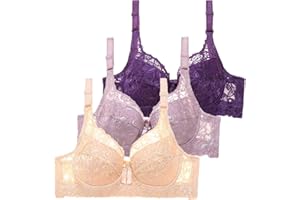 2025-3er-Pack Damen-BHS mit Bügeln Push-up-BH-Set sexy Bustier-Sport-BH für Damen Trainings-BH mit Verstellbarer Passform für den täglichen Fitnesssport Top Mit Spitze Damen