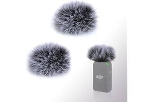 YOUSHARES Mic Windscreen for DJI Mic - 2 Packs DJI Mic Wind Muff, Mic Windshield Furry Cover Compatible with DJI Wireless Lavalier Microphone for Record Interview