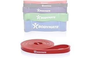 ‎BODYMATE BODYMATE Fitnessband 208 cm, elastisches Widerstandsband aus Naturlatex, trainiert Kraft, Ausdauer, Koordination, Flexibilität UVM., für Anfänger & Profis