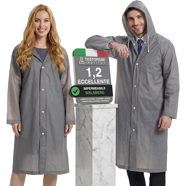 Confezione 2 Poncho Trasparenti Impermeabili In EVA – Riutilizzabili, Unisex, Per Adulti, Campeggio E Festival