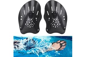 Hianjoo 1 Pair Swimming Hand Paddles for Adult and Junior, Power Strength Train Swim Fins Pool Exercise Swimming Accessories for Novice and Professional Use