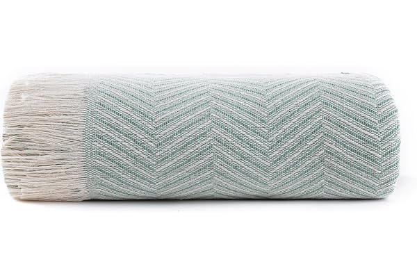 Todocama - Multifunktionellt överkast, Foulard-filt, pläd för säng, sängöverdrag, jarapor, tillverkad i Spanien, Espiga. (230 x 260 cm, grön).