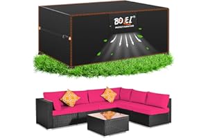 BOLEi Pokrowiec na meble ogrodowe, odporny na zimę, z otworami wentylacyjnymi, tkanina Oxford 420D, wodoszczelna, odporna na deszcz, wiatroszczelna, pokrowiec ochronny na meble rattanowe