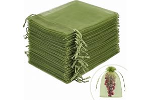 HIPTS 50 stycken druvskyddspåsar 20 x 30 cm, vindruvor, skyddspåsar med dragband, fruktskyddspåse mot getingar, fåglar körsbä
