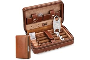 M TIME C CLUB Time C Club Tragbare Reise-Zigarettenetui, Zigarrenschneider, Zigarren-Humidor mit Zigarrenschneider und Luftbefeuchter, Trauzeugen-Geschenk, Geburtstagsgeschenk