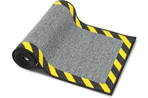 etm Kabelmanagement Schutzmatte Kabelmatte mit Warnumrandung für Innen - Sicherheitsmatte für Büro und Lager - Kabelschutzmatte mit antirutsch Rücken - waschbar - Kabelbrücke schwarz-gelb (40x120 cm)