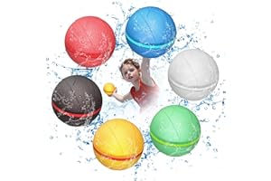 MINVCHAO 6 Stück wasserbomben wiederverwendbar Geeignet für Strand, Pool,Eltern-Kind-Interaktion,Party,reusable water balloons automatisches Schließen