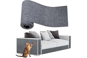 Frundoo Tappeto Tiragraffi Gatti, Tappetino Tiragraffi Autoadesivo per Gatti, DIY Climbing Cat Scratcher, Protezione Divano Graffi Gatto, Adatto per Divani, Pareti e Mobili (Grigio Scuro, 200 x 40 cm)
