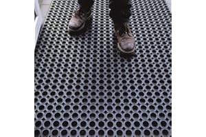 Velcoc - Zerbino Compos da Esterno in Gomma con Fori, Antiscivolo, Robusto e Resistente, Spessore di 16 mm, Tappeto con Struttura a Nido d'Ape, Colore Nero, Dimensioni 50 x 100 cm