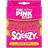The Pink Stuff Sqeezy Miracle Scrubber, esnek, ısıya duyarlı temizleme aleti, mutfak, banyo, ev, dış mekan i&ccedil;in &ccedil;ok y&uuml;zeyli