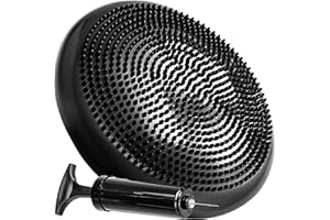 Retoo Coussin D’Équilibre 33cm, Oreiller D’Assise Lombaire, Renfort Postural, Coussin Gonflable Renforcement Musculaire, Bureau Maison Sport, Noir