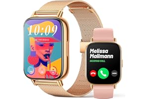 FMK Smartwatch Donna con Chiamate Orologio Intelligente Android iOS Promemoria Messaggi Fitness Tracker 1.7" HD Touchscreen IP68 Impermeabile Orologio Sportivo con Cardiofrequenzimetro, Controllo Musica