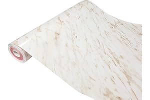 DECOMEISTER Folia klejowa rolka samoprzylepna okleina meblowa imitacja kamienia samoklejąca blaty stoły meble dekoracja imitująca naturalny kamień 67,5x490 cm Marmur Carrara Beż