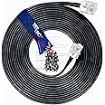 1STec 30M ADSL2+ Super High Speed Long RJ11 Broadband Hub Internet Extension Cable for BT Infinity Sky Q Talktalk Plusnet EE Vodafone Post Office Router on Fibre or Standard Services 30 Metre Black