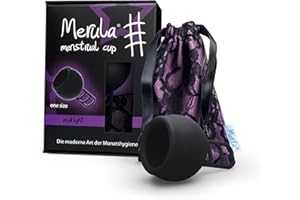 Merula Cup midnight (negro) - Tamaño único copa menstrual de silicona de grado médico