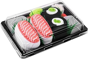 Rainbow Socks - Woman Man Sushi Socks Box Salmon Cucumber Maki - 2 Pairs