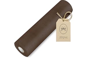 100%MOSEL Runner da tavolo in tessuto non tessuto Mosel 100%, colore marrone cioccolato (30 cm x 25 m), nastro decorativo da tavolo, elegante decorazione da tavolo per compleanni e matrimoni, decorazione per