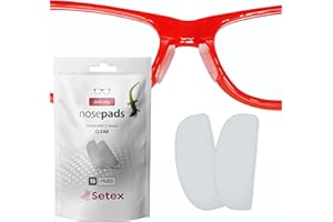 Almohadillas nasales antideslizantes Setex Gecko Grip de 1 mm (paquete a granel de 15 pares transparentes), fibras microestructuradas innovadoras