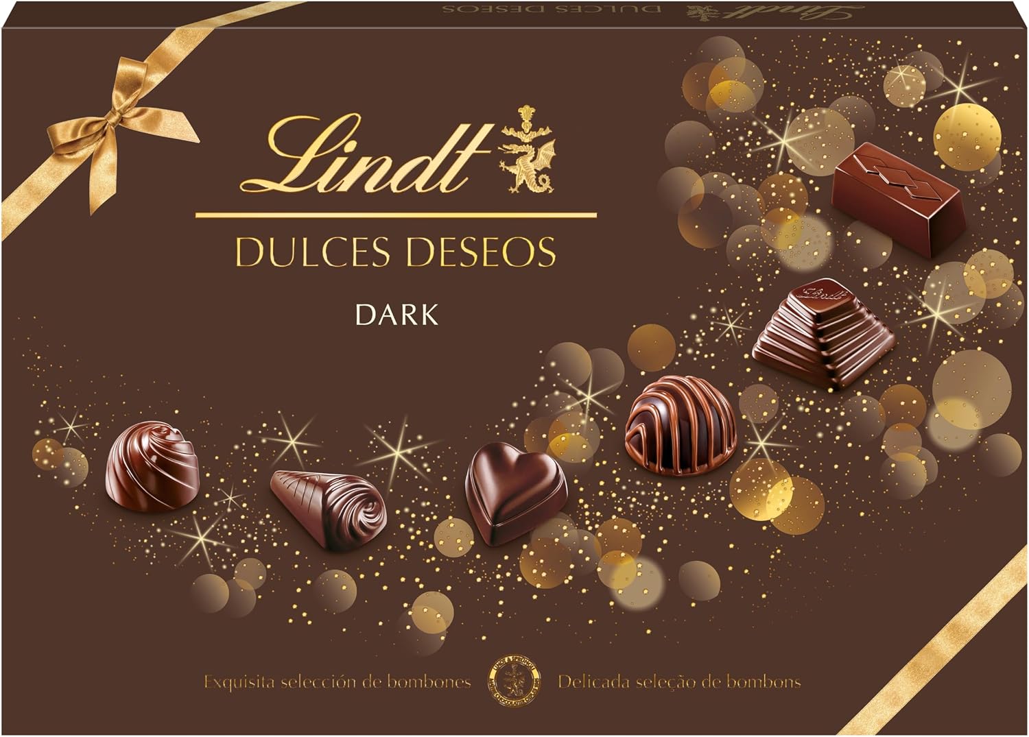 Lindt DULCES DESEOS DARK, caja de bombones surtidos de Chocolate Negro de distintas intensidades, para compartir tus mejores deseos, 337g