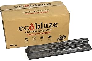 Ecoblaze Charcoal Briquettes - Ultimate BBQ and Grilling Charcoal Briquette - Restaurant Grade (Charcoal Briquettes, 10kg)