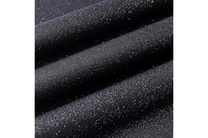 Wooqu Bookcloth, Cloth Surface and Paper Backing, Easy to Use, Strong, 17 x 29 Inch, Book Binding, Glitter Black