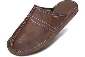 BeComfy Chaussures en Cuir Homme Pantoufles Semelle en Caoutchouc Noir Gris Marron Bleu 40 41 42 43 44 45 46 EU
