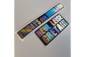 FOLIEN-ZENTRUM Fridays for hubraum Greta Hologramm Oilslick Rainbow Flip Flop Schwarz Aufkleber Metallic Effekt Shocker Auto JDM Tuning OEM Dub Decal Sticker Illest Dapper Oldschool