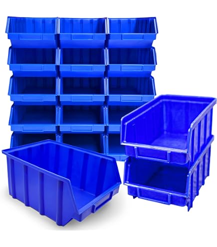 Industrieboxen 500x183x81mm blau Stapelboxen Lagerbehälter Kunststoffkisten 32 Stück Industrieboxen 500x183x81mm blau Stapelboxen Lagerbehälter Kunststoffkisten 32 Stück