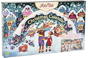 ‎YOGI TEA Yogi Tea Adventskalender zum Aufklappen, 2025, Bio-Kräutertee, 24 Tee-Varianten mit 24 Weisheiten, 24 Teebeutel, ideal als Geschenk ohne Schokolade