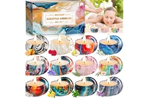 BGIUSQF 12 Piezas Velas Aromáticas, Velas Decorativas, Cera de Soja Natural, Juego De Velas Perfumadas Para Mujeres, Velas Regalo para Relajación, Fiesta, Boda, Yoga, Cumpleaños, Navidad