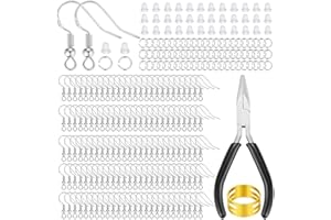 XIANNVXI 602 Pcs Hypoallergenic Earring Making Kits Supplies 925 Silver Earring Hooks for Jewellery Making,Including Jump Rings,Jewellery Findings,Backs,Tools for DIY