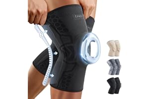 CAMBIVO Genouillere Arthrose Genou x2, Genouillère Sport, Attelle Genou, Genouillère Rotulienne avec Stabilisateurs Latéraux et Coussinet en Gel, pour Ligamentaire, Protege Genoux, Sport, Musculation