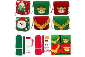 TECHEEL 6 Stück Nähset für Kinder Weihnachten Nähspass für Kinder DIY Weihnachts Nähset Kinders Bastelset Weihnachten Nähhandwerk Set DIY Kreativ Spielzeug Geschenk für 6 7 8 9 10 jährige Mädchen