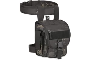 Huntvp Marsupio Cosciale Tattico Militare Borsa Gamba Moto Molle Impermeabile per Campeggio Escursionismo Ciclismo Viaggio Trekking Sport Porta Smartphone