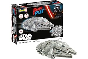Revell 06566 Build & Play: Star Wars Millennium Falcon - with Authentic Lights & Sounds - 1:164 Scale Unbuilt Pre-Coloured Click-Together Toy - 18 Parts - from 6 Years+