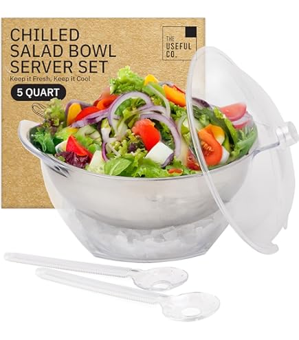 Chilled Serving Bowl With Ice Compartment – Stainless Steel Party Tray For Salads, Seafood & Snacks