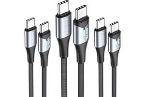 BLACKSYNCZE Cable USB C a USB C [3Pack 0.5M+2M+2M], 60W PD Cable USB C Carga Rápida Nylon Cable Tipo C para iPhone 15 Pro Max, 15 Pro, MacBook Air/Pro, Pad Pro, Samsung Galaxy, Huawei, Google Pixel
