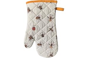 SiXsigma Sports Single Oven Gloves Heat Resistant - Oven Mitts kitchen Gloves For BBQ, Cooking, Grilling, Baking Oven Mits For Women & Men (Bumble Bees)