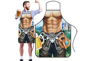 Manolyee German Beer Festival Apron - Oktoberfest Cooking Apron | Female and Male Beer Festival Bavarian Apron for Kitchen BBQ Baking