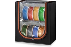 YOOPAI Scatola Portafilamenti per Stampanti 3D, 2 Ripiani in Metallo con Coperchio Trasparente & Essiccante – Per 12 Bobine (PLA, ABS, PETG, TPU), Design a Tenuta, Compatta per Officina e Casa