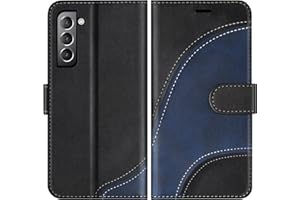 BoxTii Hülle für Galaxy S22, PU Leder Handyhülle für Samsung Galaxy S22, Ledertasche Klapphülle Schutzhülle mit Kartenfächer und Magnetverschluss, Schwarz