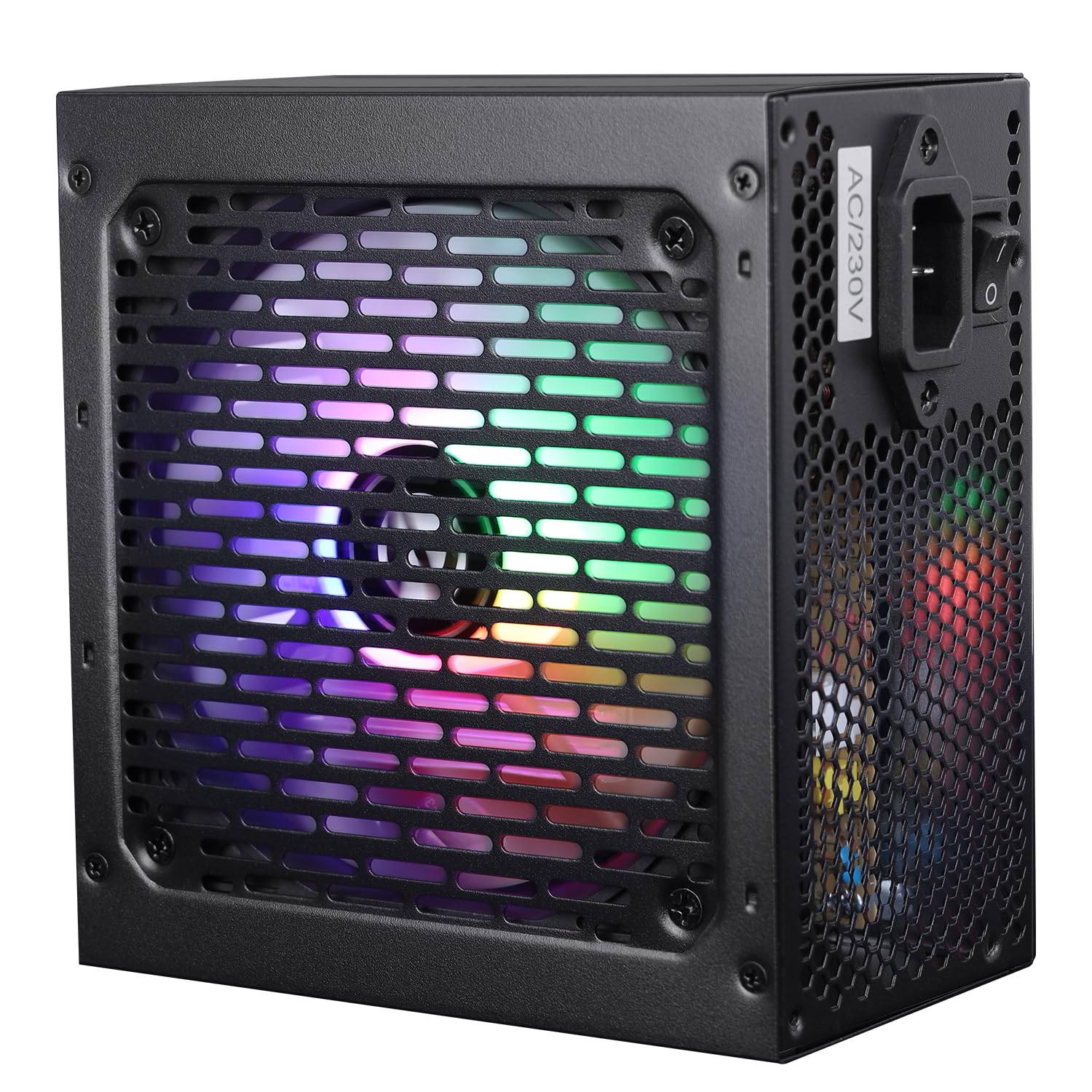 ZEBRONICS VS600Z 600W Premium Power Supply with Silent 120mm RGB Fan, Long Flat Cables, PCIe x 1, SATA x 4, 12V 36A (Max.), Over Voltage/Over Current/Short Circuit Protection (Black)
