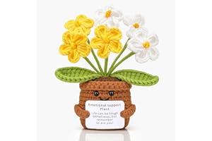 Mwmoeen Pocket Hug Positive Blume, Lustige Positive Strickwolle Sonnenblume Motivationsgeschenke Geschenke für Freundin Kollegen und Famili(P6)